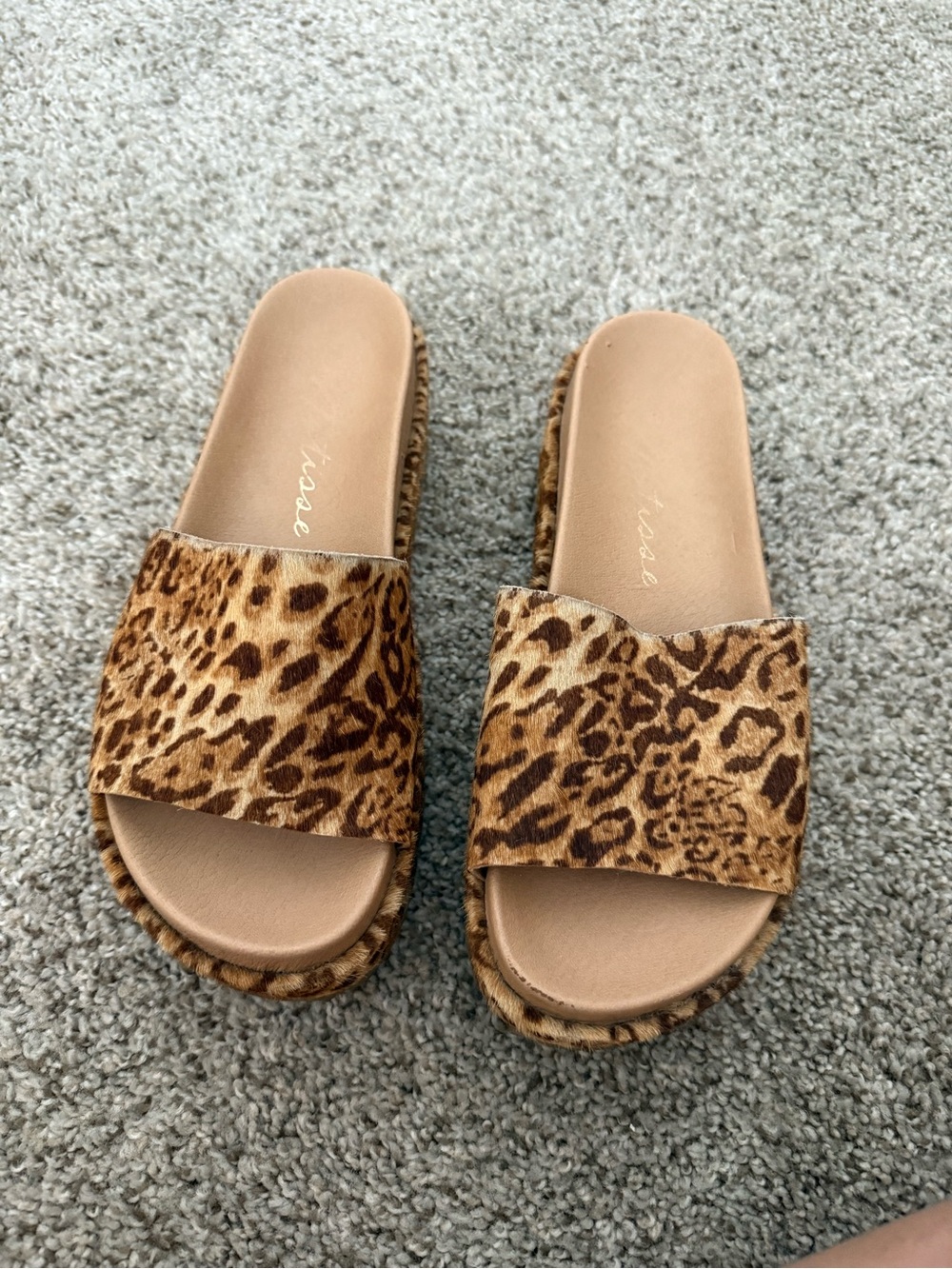 Matisse Leopard Slide Sandals - Tan & Brown